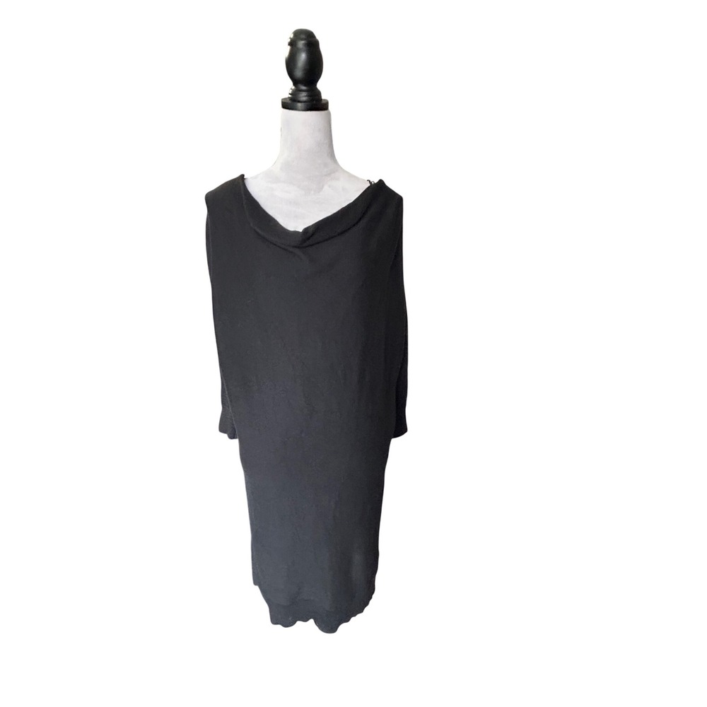 MICHAEL Michael Kors Black Knit Sweater Dress‎ Cowl Neck Gold Zipper